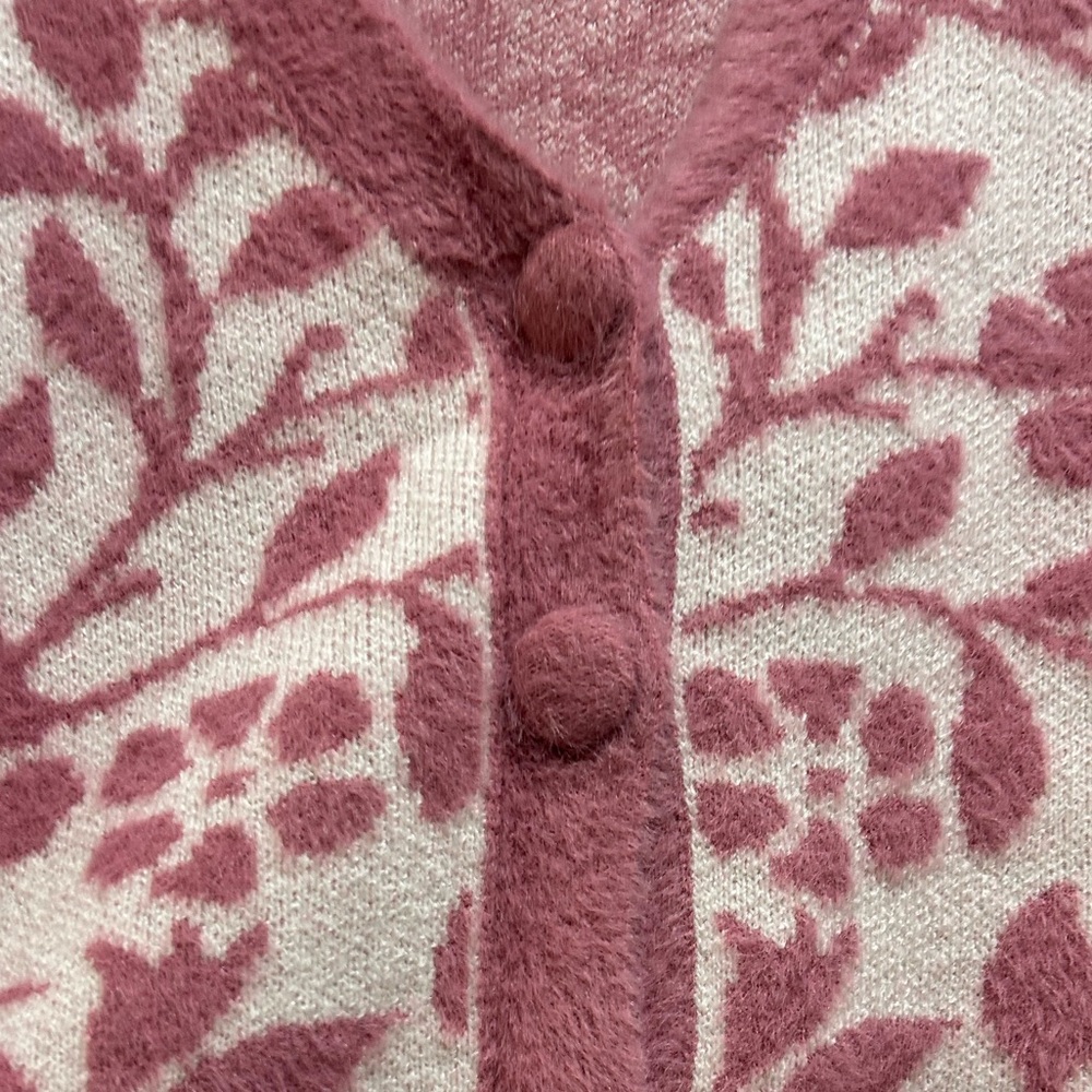Floral Pink Cardigan Sweater - Picture 5 of 13